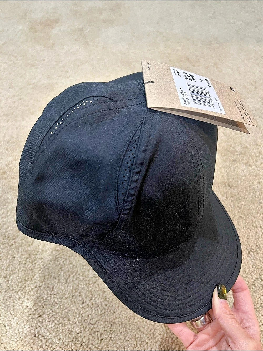 *NWT* Nike Dri-Fit Team Featherlight Solid Cap Black Swoosh Cap - Picture 5 of 5